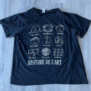 REGENT Short Sleeve Black Graphic Art History Tee Size Small